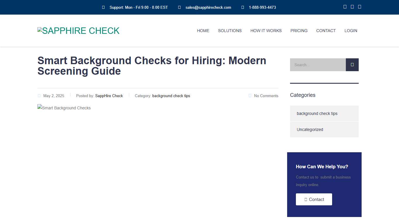 Smart Background Checks for Hiring: Modern Screening Guide - Sapphire Check
