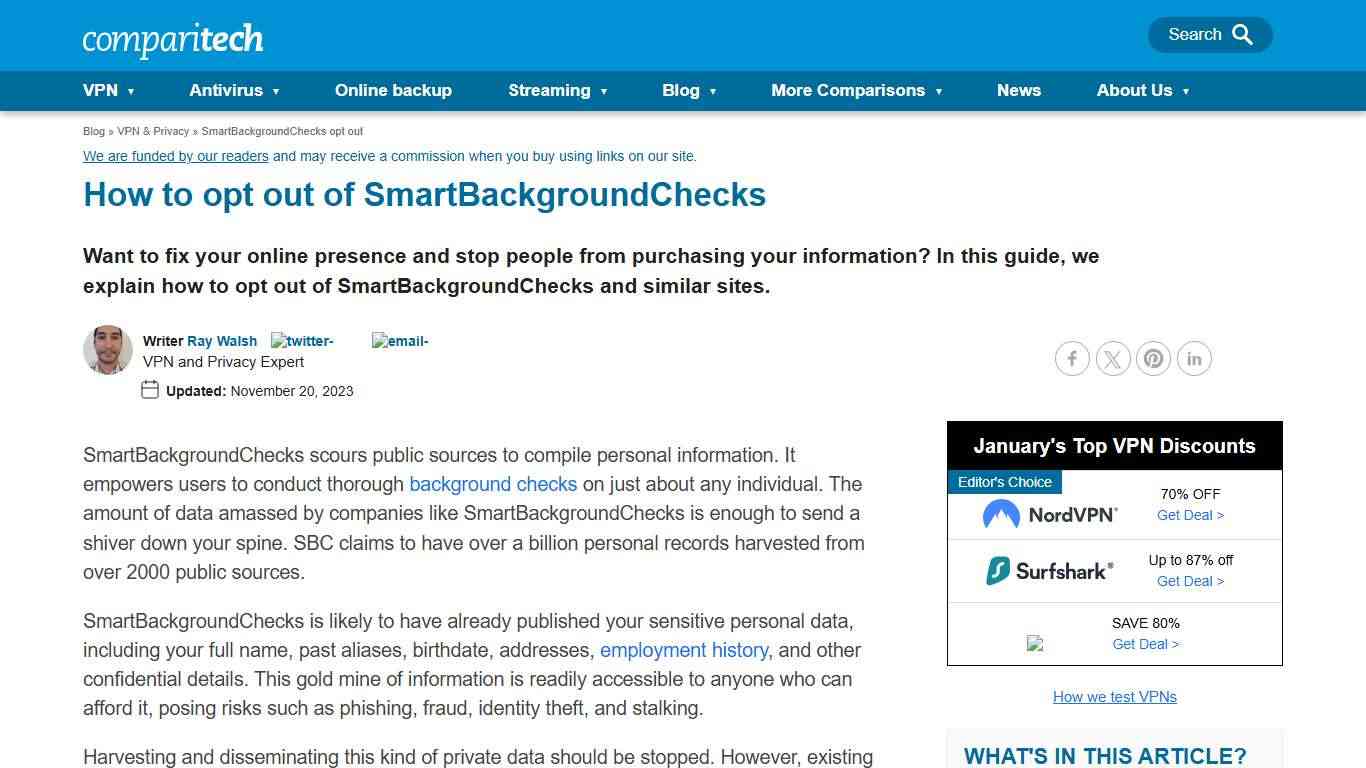 How to opt out of SmartBackgroundChecks - Comparitech