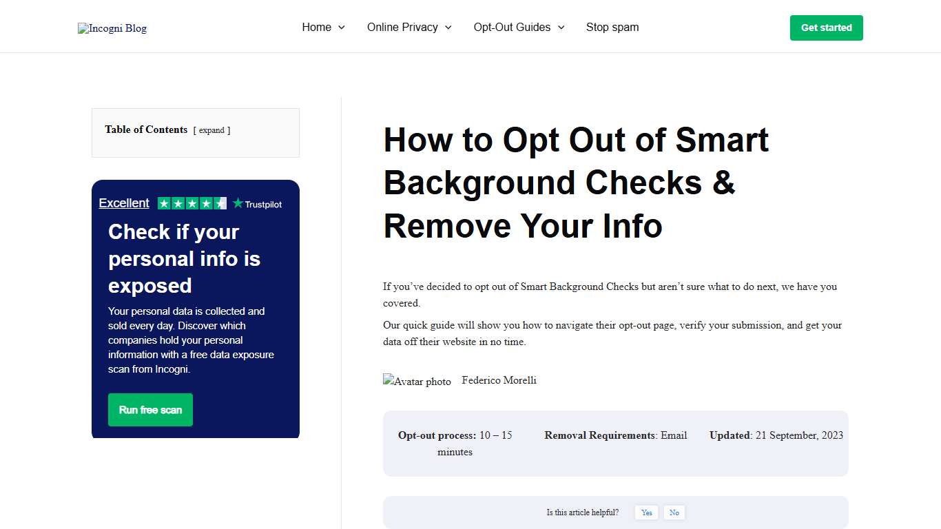 How to Opt Out of Smart Background Checks & Remove Your Info [2026] | Incogni