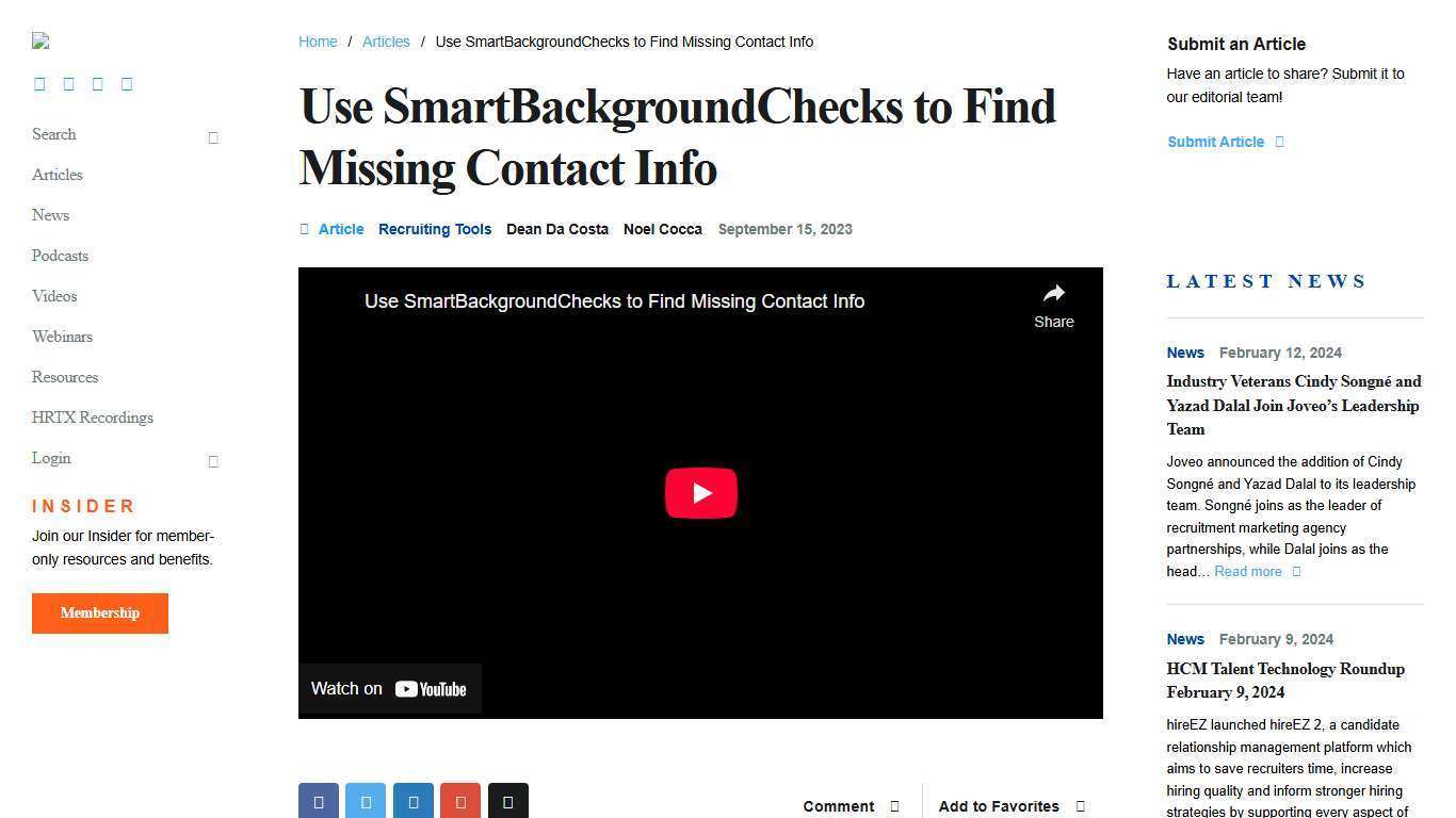 Use SmartBackgroundChecks to Find Missing Contact Info - RecruitingDaily